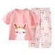 thumbnail image 1 of Odeerbi 1-8 Años Niño Niña Conjunto de Verano Pijama de Algodón de Manga Corta Pantalón Conjunto de Dos Piezas de Ropa Interior Estampada, 1 of 3