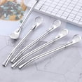 thumbnail image 2 of EIMELI 10PCS 3 in1 Metal Straw Spoons for Drinks Stainless Steel Reusable Tea Filter Stirring Drinking Straws 6.2 inch (8 Straws+ 2 brushes) (Silver), 2 of 7