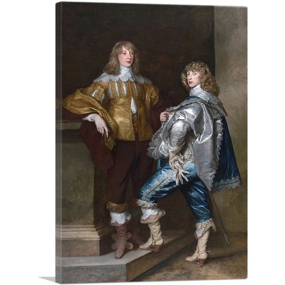 ARTCANVAS Two Young Englishmen John Bernard Stuart Canvas Art Print by Anthony Van Dyck - Size: 26" x 18" (0.75" Deep)