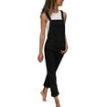 thumbnail image 2 of MSJUHEG Jumpsuits For Women One Piece Jumpsuits For Women Button Front Adjustable Strap Denim Dress Bodycon Overall Jean Rompers Jeans Womens Jumpsuit Black 2Xl, 2 of 6