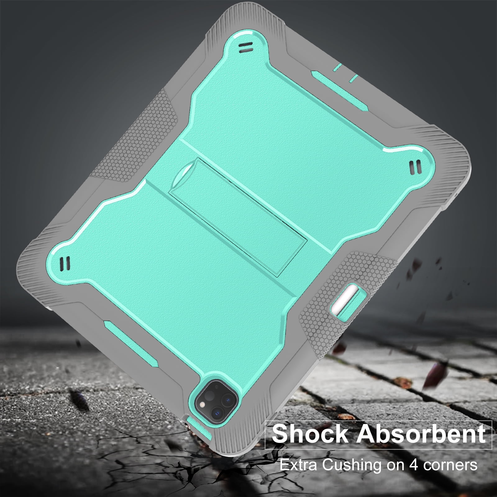 Dteck Case for iPad Pro 13 inch 2024,Heavy Duty Case 3 Layer Protection Shockproof Protective Cover Built-in Pencil Holder Kickstand for iPad Pro 13-in. (M4) 2024,Green