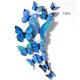 thumbnail image 1 of Advancent 12 unids/set 3D mariposa pared pegatina sala de estar dormitorio adhesivo 3D papel de pared PVC calcomanía decoración del hogar Decoración del hogar Azul Advancent HA002018-06, 1 of 6