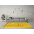 thumbnail image 3 of Ahgly Company Machine Washable Indoor Round Oriental Yellow Modern Area Rugs, 8' Round, 3 of 4
