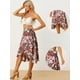 thumbnail image 2 of Falda Cruzada A Media Pierna Floral Hawaiana Tropical Bohemia Para Mujer Rojo S, 2 of 5