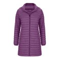 thumbnail image 5 of yillto Women Puffer Jackets Long Lightweight Padded Hoodie Coat Quilted Warm Knee Length Coats, 5 of 7