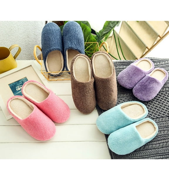 WHAMVOX Cotton Padded Plush Slippers for Winter Ultra Lightweight and Comfortable Indoor Shoes for Men and