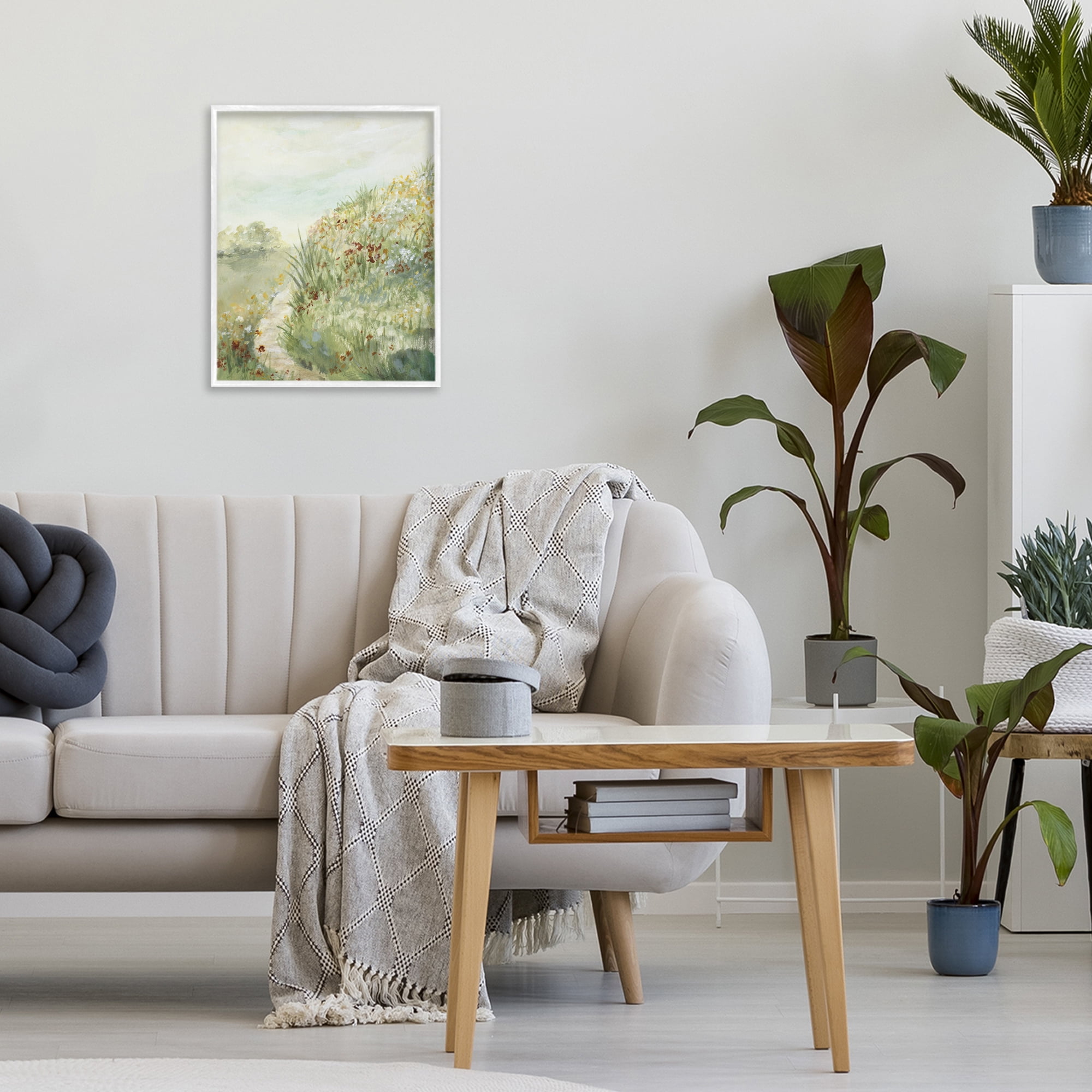 Stupell Industries Hilltop Blooms & Winding Trail White Framed Giclee Art, design by Lanie Loreth