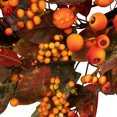 thumbnail image 5 of Northlight Mini Gourds and Berries Artificial Fall Harvest Wreath - 24" - Orange and Green - Unlit, 5 of 8