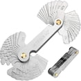 thumbnail image 1 of Herramienta de calibre de rosca de acero inoxidable, calibre de tornillo con 52 cuchillas calibre central calibre de paso de 55° y 60° (métrico + imperial) JFHHH pequeña, 1 of 5