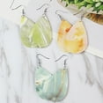 thumbnail image 6 of harmtty 1 Pair Earrings Eye-catching Simple Smooth All Match Lightweight Teardrop-shaped Marble Granite Texture Earrings for Daily Wear, 6 of 7