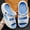 White Blue, variant on Men's 2-in-1 Letter Print Slides, Thick Sole Non-slip Open Toe Sandals, Summer Trendy Beach Clogs