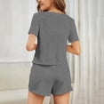 thumbnail image 6 of Gytharion Women's Pajama Sets Fashionable Short Sleeve Crew Neck Shirts Lounge Shorts and Pants 3 Piece Pjs Sets Soft Comfy Sleepwear Loungewear for Women, 6 of 9