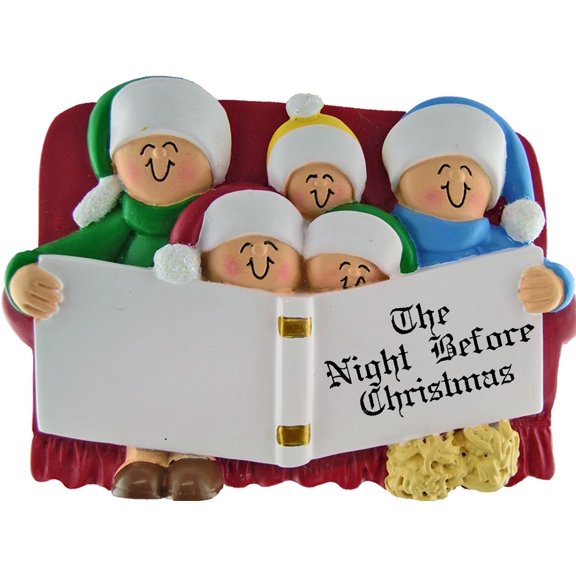 Family on Couch 5 People Personalized Christmas Ornament DO-IT-YOURSELF