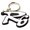 White, variant on Keychain Key Ring Fob With ZX6 ZX7 ZX10 ZX12 ZX14 Logo Decal Motorcycle