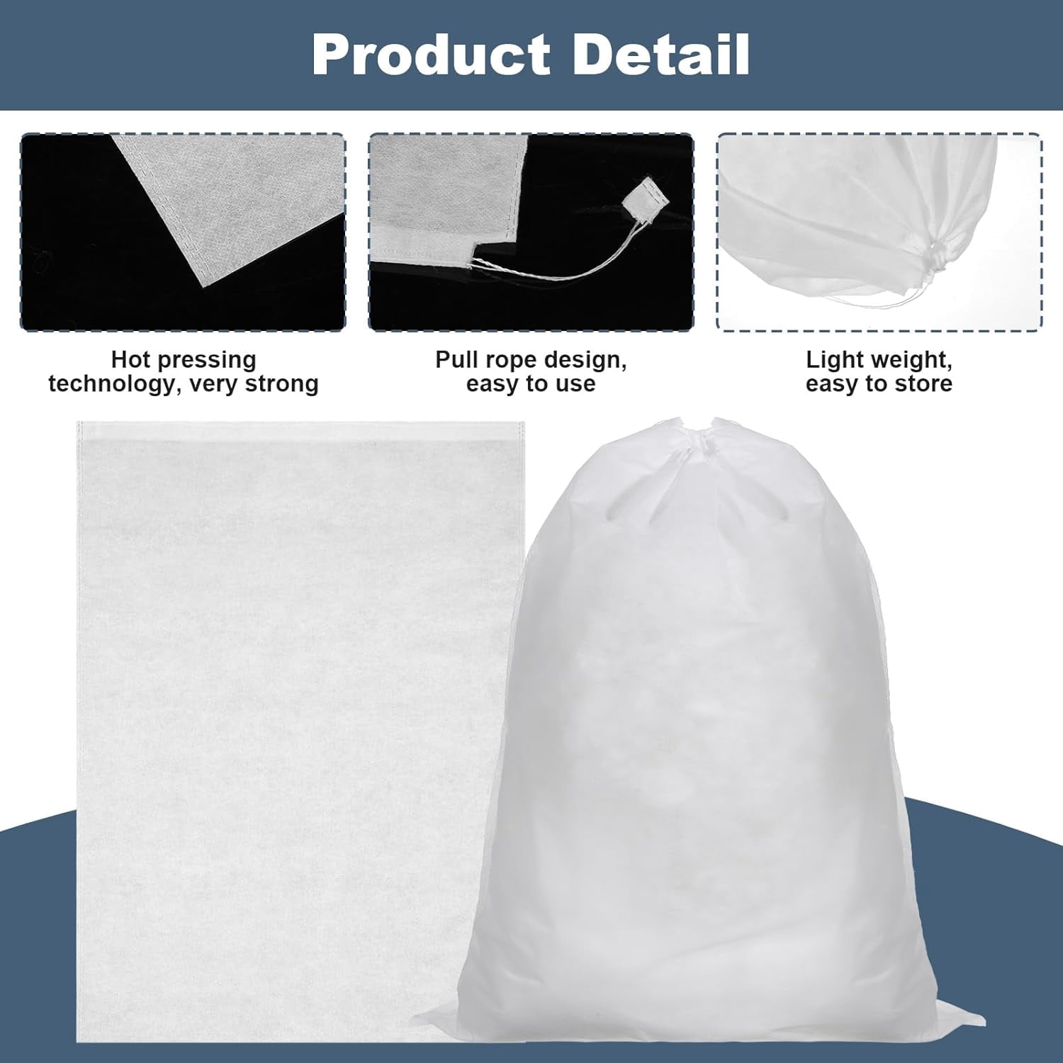 100 15.7" x 23.6" Pcs White Dust Bags for Shoes, Handbags, and Travel Storage, Non-Woven Fabric Shoe Bags, Portable Storage Organizer for Closet, Boots, and Accessories