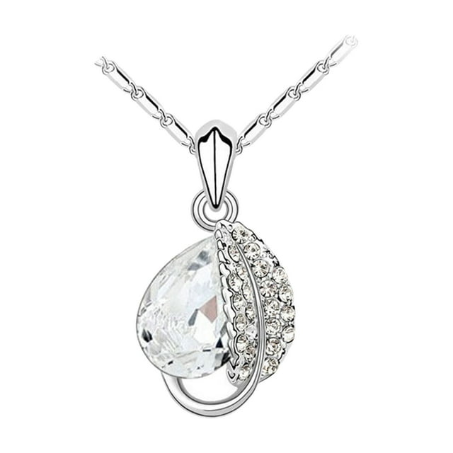 Fall Decorations for Home Deal!Pcksrro Gorgeous Diamonds Set Leaf Crystal Combination Loves Necklace