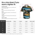 thumbnail image 5 of Pofeuu Cute Green Dinosaur Blue Sky Print Hawaiian Shirt for Men Sleeves Casual Button Down Summer Beach Dress Shirts T-Shirts,3X-Large, 5 of 7