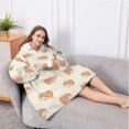 thumbnail image 5 of Oversized Wearable Blanket Hoodie,Cute Hedgehog Pattern Sherpa Blanket Hoodie with Super Pockets,Super Warm Fuzzy Pullover for Women & Men, 5 of 6