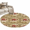 thumbnail image 6 of Desert Camels Round Rug 3ft Washable Circle Entryway Rugs Non Slip Tropical Palm Trees Sand Cords Brown Area Rug Indoor Floor Carpet for Bedroom Kitchen Living Room Home Office Dining Room Nursery, 6 of 8