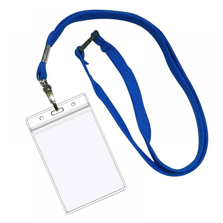 6pcs Badge Work Card Holder, Id Badge Holder, Id Card Holder, Clear  Lightweight Name Badges With Neck Lanyard