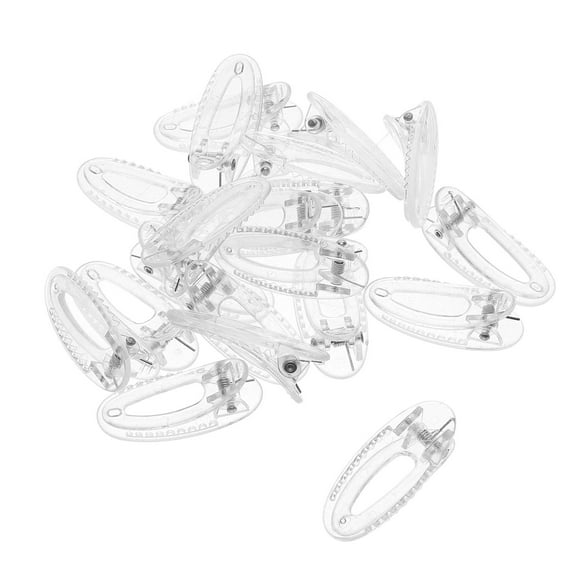 PAMINGONO 20PCS French Hair Clip Transparent Plastic Oval Hair Barrettes for All Age Kids and Children