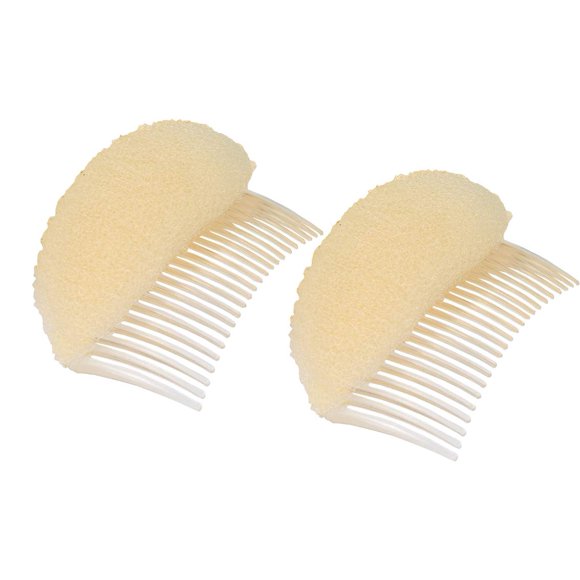 2 piezas encantadoras inserciones de volumen para aumentar el volumen, peine para el cabello, herramienta para hacer moños, base para el cabello, accesorios para mujeres, damas y niñas (beige)