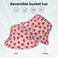 thumbnail image 5 of Daiia Strawberries Pattern Bucket Hat - Trendy Cotton Sun Hat for Beach, Golf, Fishing - Fun Outdoor Vacation Boonie for Men and Women, 5 of 9
