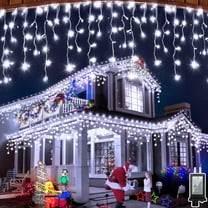 Scidweet Christmas String Lights, 33ft 400 LED Fairy Twinkle Lights 8 Modes Plug in Light for Holiday Wedding Party Home Indoor Outdoor Decoration, Cool White