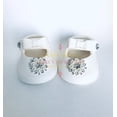 thumbnail image 2 of Gum Paste Baby Girl White Shoes With Rhinestones Flower Cake Topper, 2 of 5