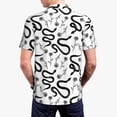 thumbnail image 4 of Balery Hand Drawn Snake Printed Men’s Short Sleeve Polo Shirt, Midweight Men's Shirt,Golf Polo shirts -Small, 4 of 9