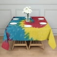 thumbnail image 3 of Colorful Tie Dye Pattern Square Tablecloth,Waterproof Square Table Cover,Wipeable Spillproof Washable Table Cover for Home Kitchen Party Decor 60"x60"(152x152cm), 3 of 6