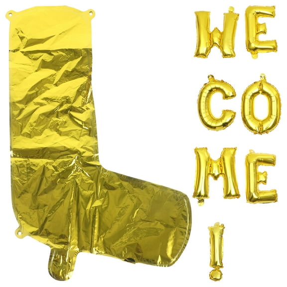 FRCOLOR  Party Welcome Letter Banner Balloons Decoration Office Golden