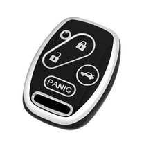 OFFCURVE Key Fob Cover Case for Honda Accord Crosstour CR-V Civic Element Pilot K,Black Sliver