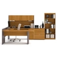 thumbnail image 7 of Executive U-shaped workstation with lateral file and bookcase in Cappuccino Cherry & Slate, 7 of 7
