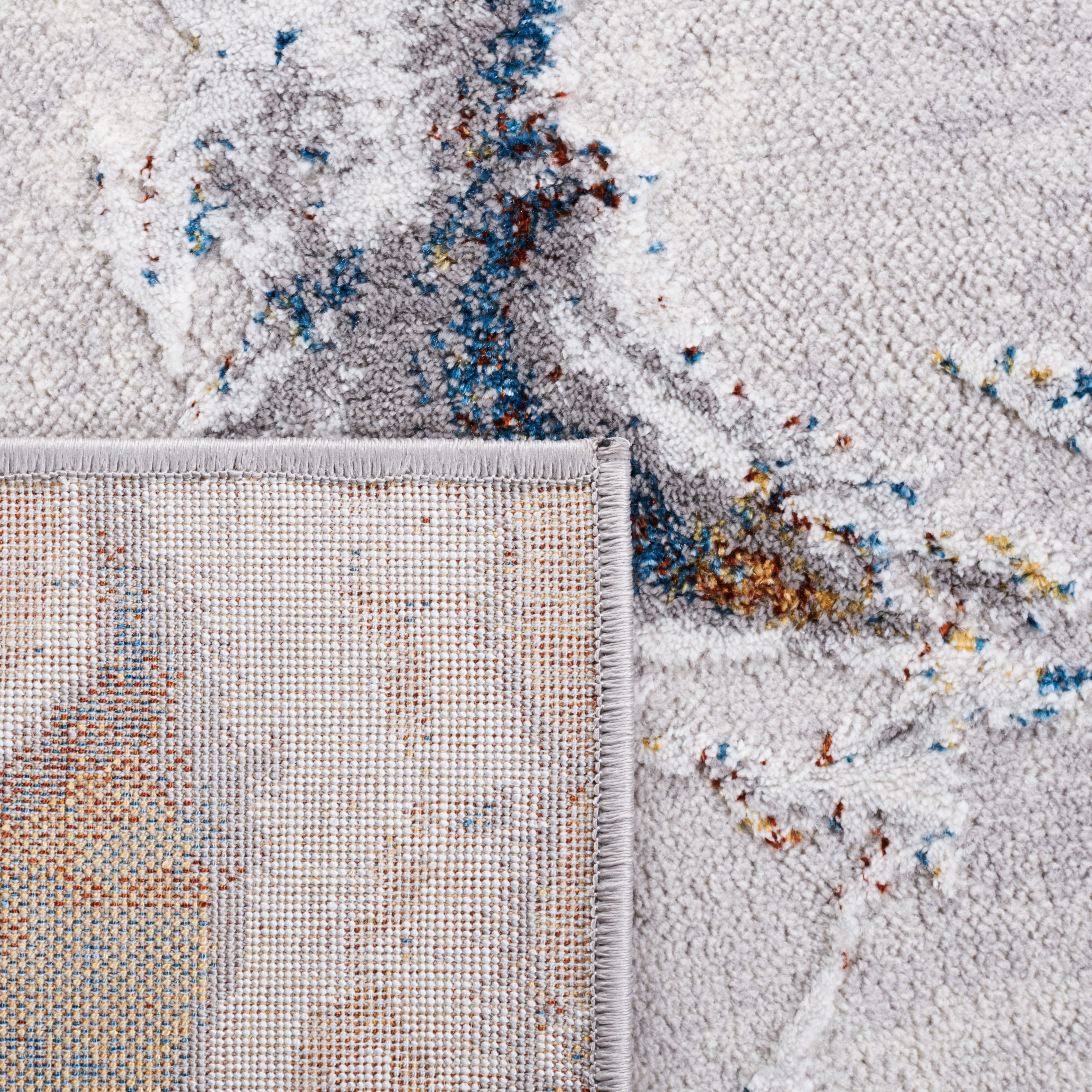 SAFAVIEH Amelia Pemala Abstract Area Rug, Gray/Blue Gold, 4'5" x 6'5"
