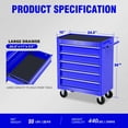 thumbnail image 6 of POWANLI 5 Drawers Rolling Tool Chest with Wheels, Portable Rolling Tool Box on Wheels, Tool Chest Organizer for Garage, Workshop, Home Crafts Use, 6 of 6