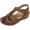 Brown, variant on W Sandals For Women Closed Toe Floral Applique Sandals Breathable Perforated Upper Hook And Loop Ankle Strap Soft Sole Summer Casual Shoes Casual Dressy 2026 Shoes Comfort Summer Slides