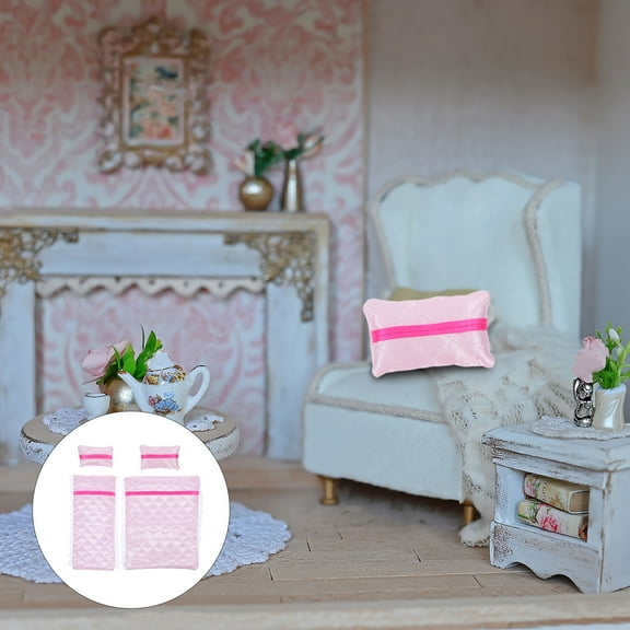 FOLOYORI Doll Bunk Bed Set Cotton Fabric 1Set 6.7X5.7X0.2In