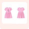 thumbnail image 6 of Bellafa Little Girl's Appliuqe Cotton Summer Dress Toddler Short Sleeve Tiered Swing A-Line Casual Sundress 2-7 Years, 6 of 7