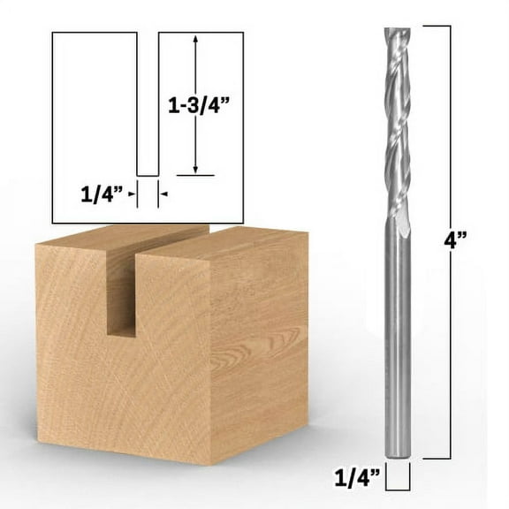 1/4" Dia. 2 Flute Upcut Spiral End Mill CNC Router Bit - 1/4" Shank - Yonico 31217-SC