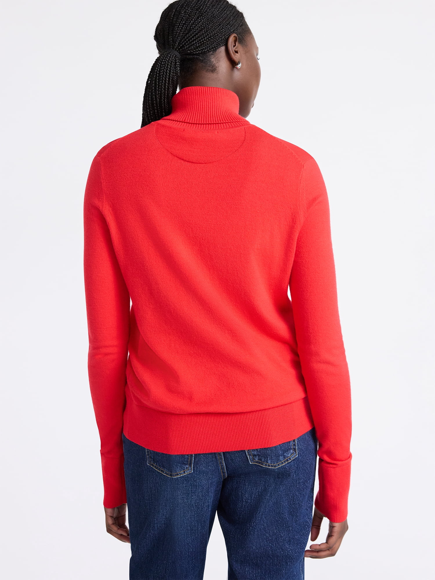 Free Assembly Women's Cozy Yarn Turtleneck Sweater with Long Sleeves, Sizes XS-XXL