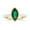 Green, variant on Bob Mackie Jewelry Gold over Brass White Enamel Marquise Cut White Cubic Zirconia Ring, Size 7