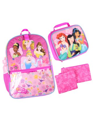 Disney Princess Backpack and Insulated Lunch Bag Set Tiana Ariel Girls –  Open and Clothing