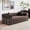 Brown, variant on 5-in-1 Folding Convertible Sofa Bed, 79" Corduroy Floor Couch Futon, Pull-Out Sleeper Loveseat, Modular Boneless Sofa for Living Room & Bedroom, Black