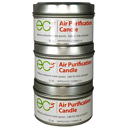 EC3 Air Purification Candles, 3Pack, Natural, No Added Fragrance