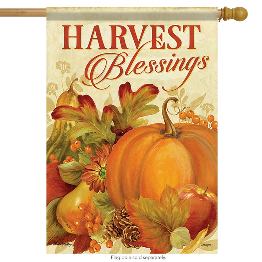 Harvest Bounty Thanksgiving House Flag Cornucopia Fall Floral Autumn 28 ...