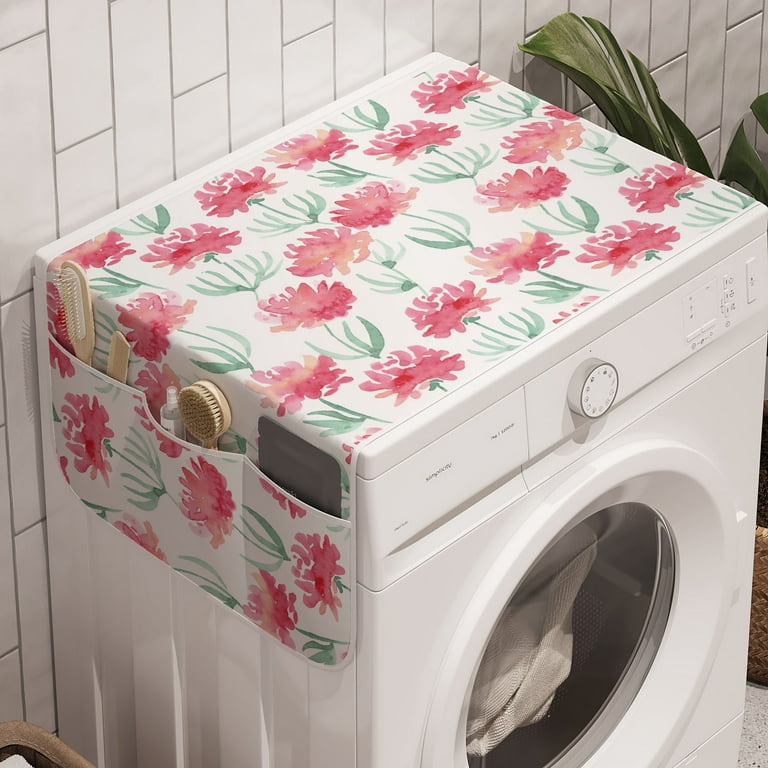 Watercolor Flowers Washing Machine Organizer, Fresh Blooms in Blurry Tones  Paintbrush Soft Flowering Field, Anti-slip Fabric Top Cover for Washer and  Dryer, Pink and Mint Green, by Ambesonne 