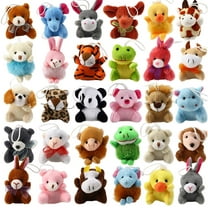 30 Piece Mini Plush Animal Toy Set, Cute Small Animals Plush Keychain Decoration for Themed Parties, Kindergarten Gift, Teacher Student Award