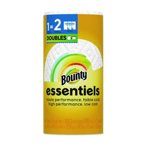 Bounty Essentials Paper Towels Select-a-Size, 1 Double Roll