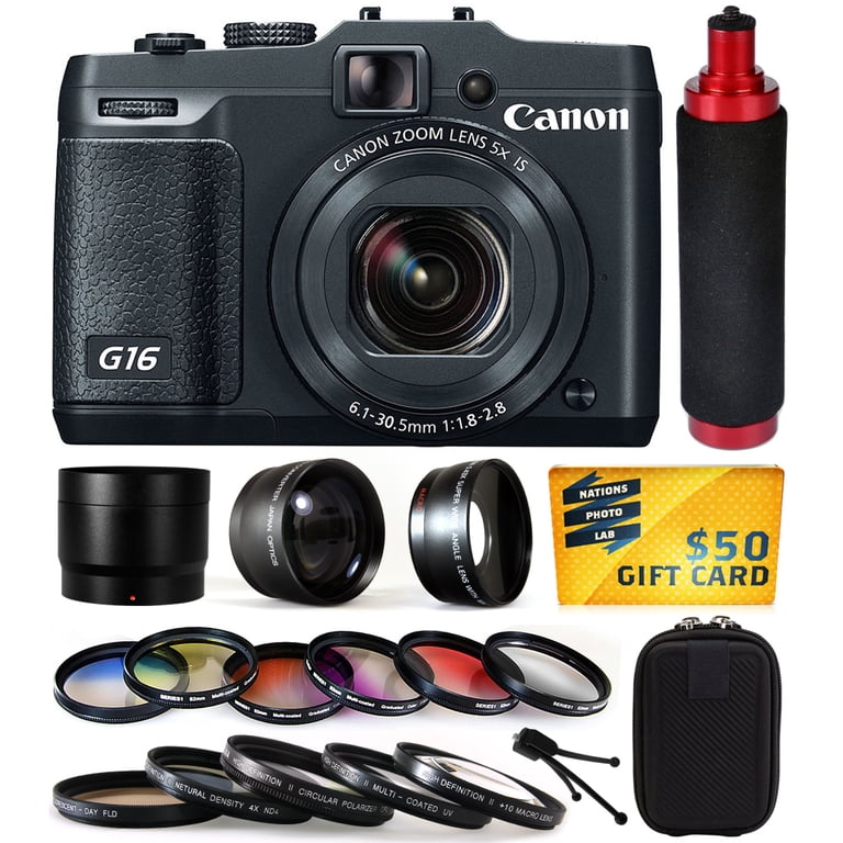 Canon PowerShot G16 Digital Camera - Enthusiast Lens & Filters